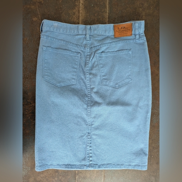 Ralph Lauren Blue Denim Skirt - Picture 2 of 8
